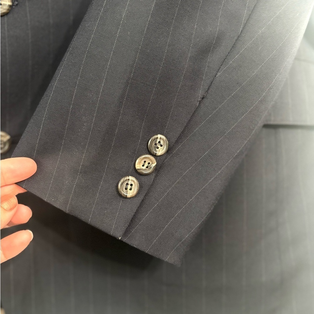 Brooks Brothers Wool Navy Blue gray Pinstripe Blazer Sportcoat Suit Jacket - Picture 3 of 11
